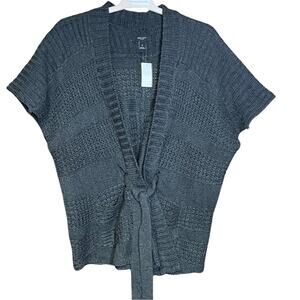 Nine West cardigan sweater poncho vest gray oversized warm size small